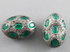 Pave Diamond & Emerald Nugget Style Bead, (DBD-267)